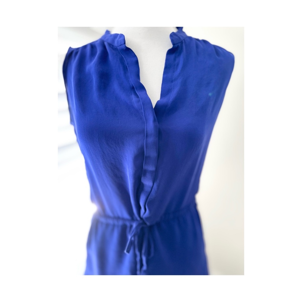 Babaton Blue Sleeveless Silk Dress - Picture 2 of 7
